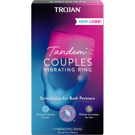 Trojan Vibrations Tandem Couples Vibrating Ring, Personal Massager
