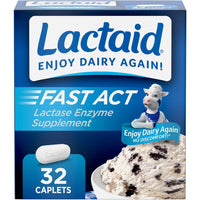 Lactaid Lactase Enzyme Supplement, Fast Act, Caplets