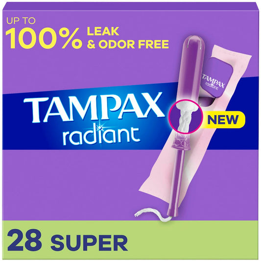 Tampax Radiant Super Absorbency Tampons - Unscented