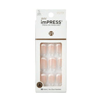 KISS imPRESS Long-Lasting Short Square Gel Press-On Nails, Glossy Light Pink, 30 Pieces EasyOptionXY LLC