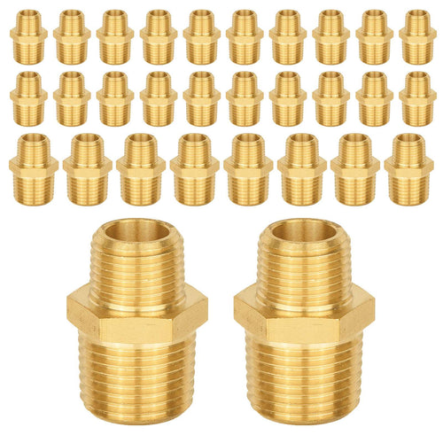 30 Pcs 3/4" X 1/2" Male NPT Brass Hex Connector