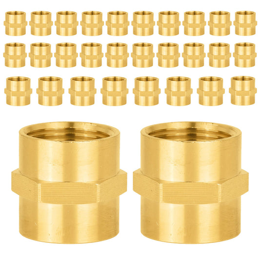 30 Pcs 3/4" Female NPT Brass Hex Connector