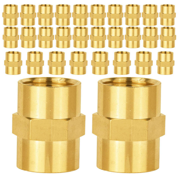30 Pcs 3/8" Female NPT Brass Hex Connector