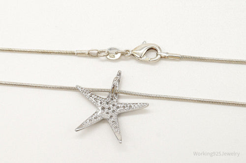 Cubic Zirconia Starfish Sterling Silver Necklace