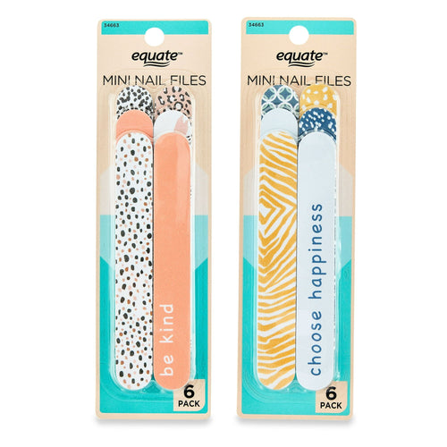 Equate Beauty Mini Nail Files, Assorted, 6 Pack EasyOptionXY LLC