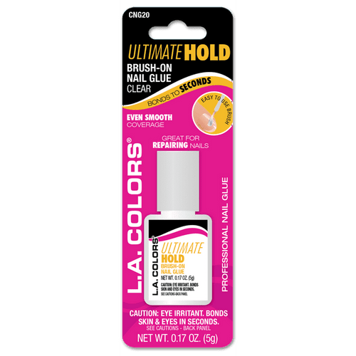 L.A. COLORS Ultimate Hold Brush-On Nail Glue, Clear, 0.1 fl oz EasyOptionXY LLC