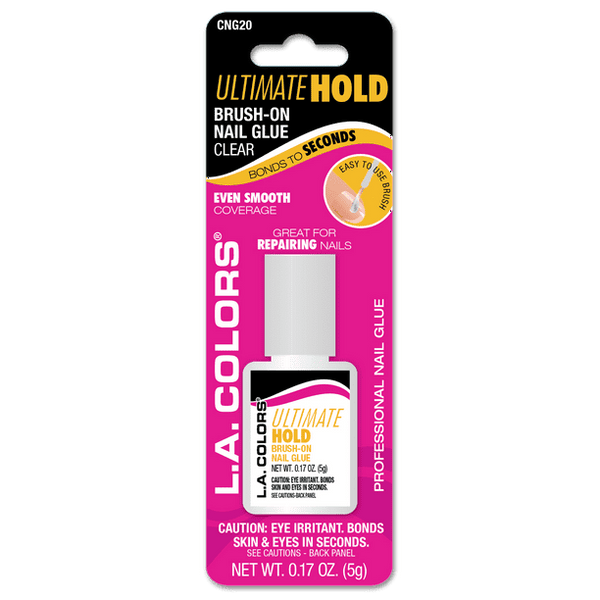 L.A. COLORS Ultimate Hold Brush-On Nail Glue, Clear, 0.1 fl oz EasyOptionXY LLC