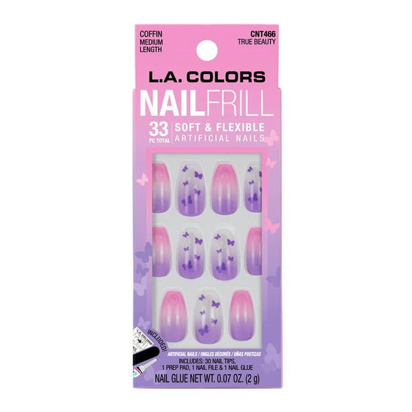 L.A. COLORS Frill Nail Tips, True Beauty, 33 Pieces EasyOptionXY LLC