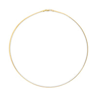 Unisex Solid 14K Yellow Gold 2.8mm Imperial Herringbone Chain Necklace - 18" Inches