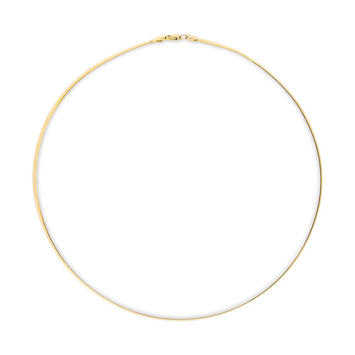Unisex Solid 14K Yellow Gold 2.8mm Imperial Herringbone Chain Necklace - 18" Inches