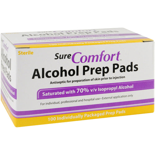 SureComfort Alcohol Prep Pads 100ct