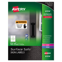 Avery® Surface Safe® Removable Label Safety Signs