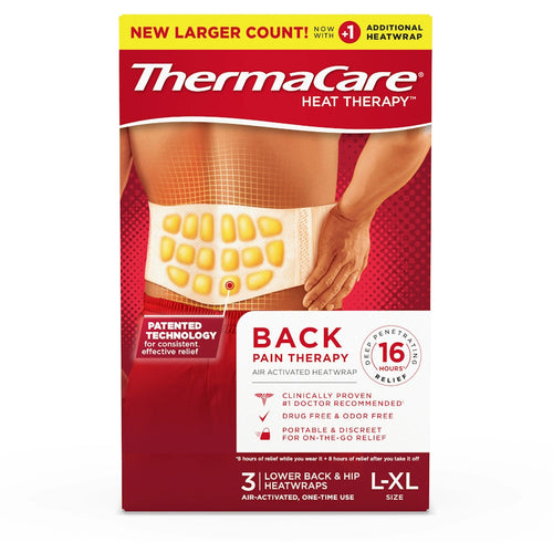 ThermaCare® Heat Therapy™ Lower Back & Hip Heatwraps, Large/Extra Large, 3-Pack