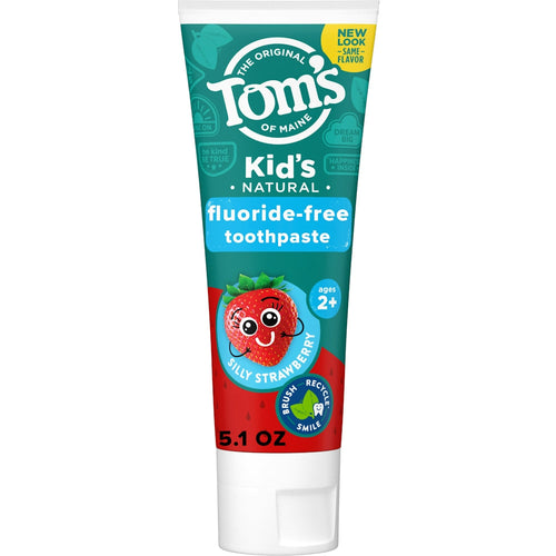 Tom's of Maine Toothpaste, Fluoride Free, Kid's, Natural, Silly Strawberry 5.1 Oz