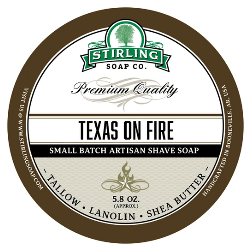 Stirling Soap Co. Texas on Fire Shave Soap Jar 5.8 oz
