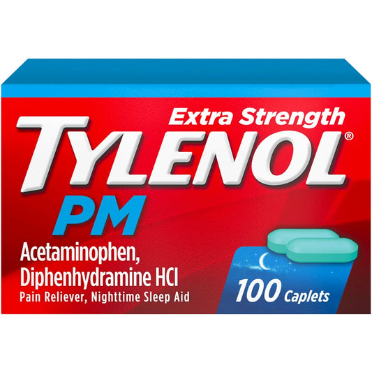 TYLENOL® PM 25 mg - 500 mg Extra Strength Tablet CPLT, 100 EA