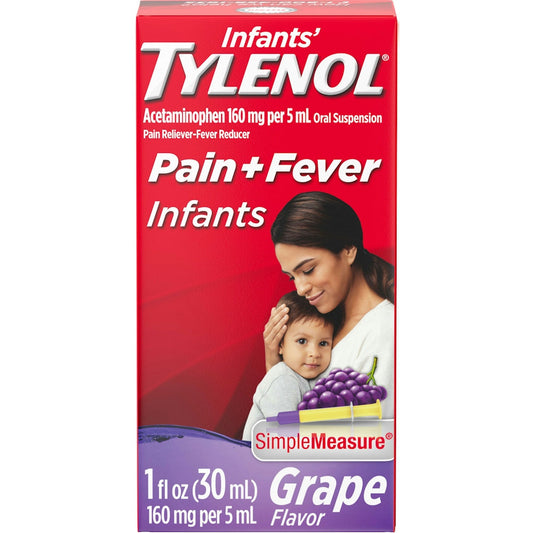 Tylenol® Infants' Pain + Fever 160 mg/5 mL Grape Oral Suspension, 1 oz