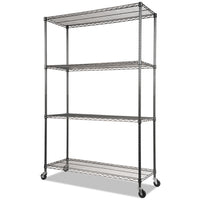 Alera® NSF Certified 4-Shelf Wire Shelving Kit with Casters