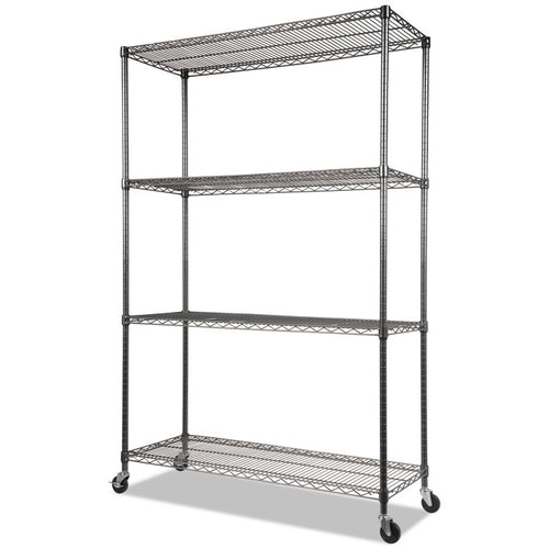 Alera® NSF Certified 4-Shelf Wire Shelving Kit with Casters