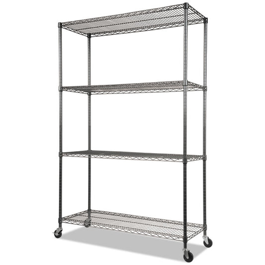 Alera® NSF Certified 4-Shelf Wire Shelving Kit with Casters