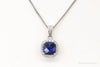 Blue Lab Sapphire Cubic Zirconia Sterling Silver Necklace