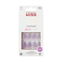 KISS Jelly Fantasy Medium Coffin Glue-On Nails, Glossy Medium Purple, 28 pieces EasyOptionXY LLC