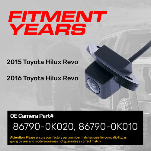 Toyota Hilux Revo (2015-2016) OEM Replacement Backup Camera OE Part # 86790-0K020, 86790-0K010