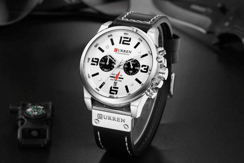 Retro  Waterproof Watch With Chronometers Steel Case And Leather Belts Unique Design Excellent Look Perfect Gift For Your Man