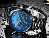 Men's Waterproof  Watch With Chronometers And Date Display Unique Design Perfect Gift