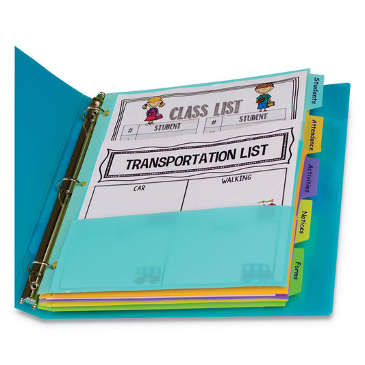 C-Line® 5-Tab Index Dividers with Multi-Pockets