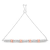 .925 Sterling Silver 1/4 Cttw Round-Cut Diamond X & Tapered Bar Miracle-Set Bolo Bracelet (I-J Color, I3 Clarity) - Two Tone Rose Gold & Silver