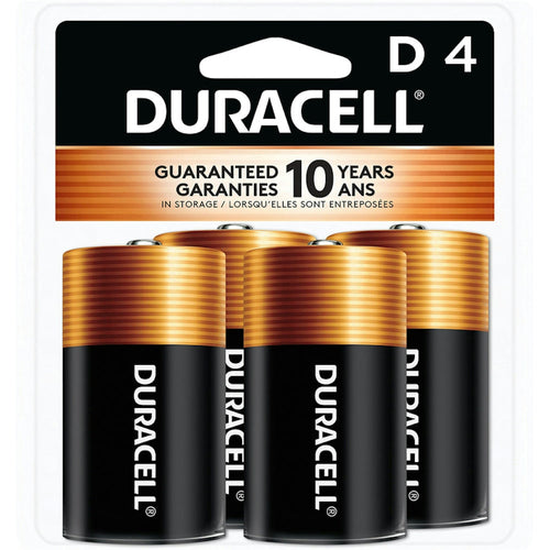 Duracell Coppertop D Batteries - 4 Pack Alkaline Battery