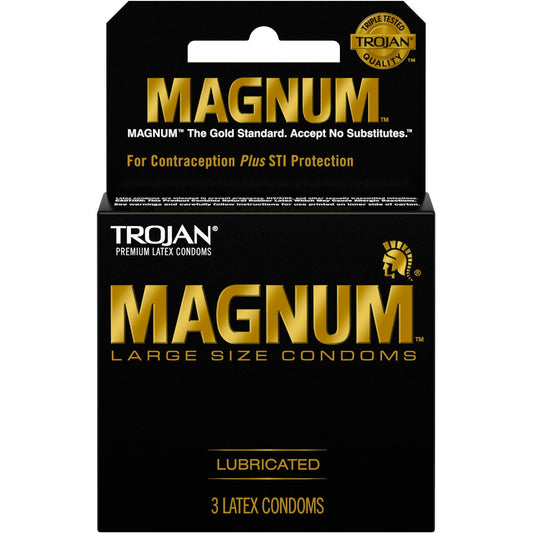 Trojan Magnum Condoms, Premium Latex, Lubricated, Large Size