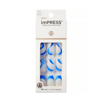 KISS imPRESS Medium Coffin Gel Press-On Nails, Glossy Medium Blue, 30 Pieces EasyOptionXY LLC