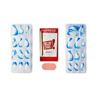 KISS imPRESS Medium Coffin Gel Press-On Nails, Glossy Medium Blue, 30 Pieces EasyOptionXY LLC