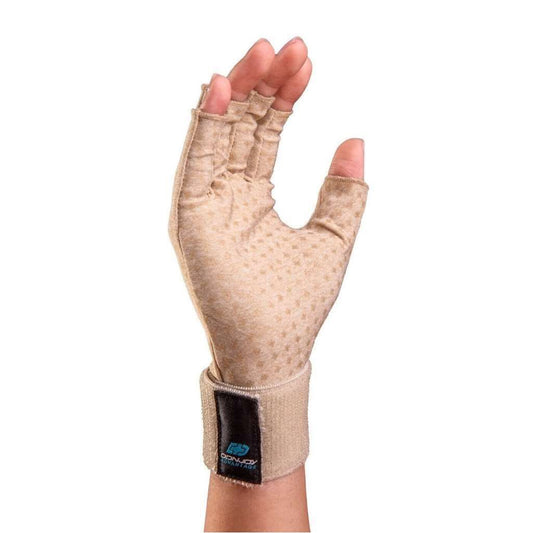Donjoy Advantage Arthritis Compression Gloves w/Open Finger Tips (Beige) Medium