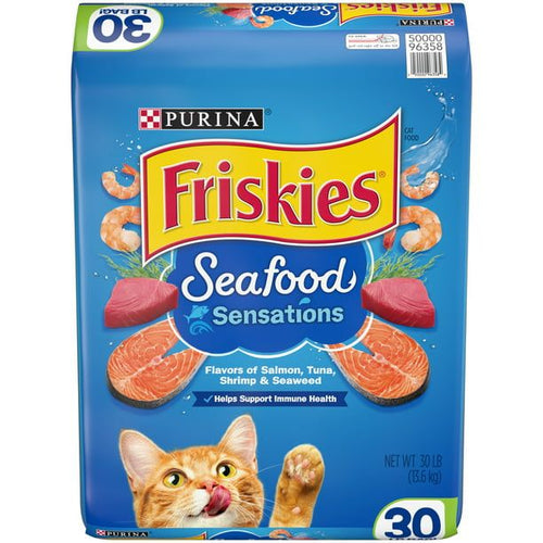 Friskies Seafood Sensations Salmon & Tuna & Shrimp Dry Cat Food, 30 lb Bag EasyOptionXY LLC