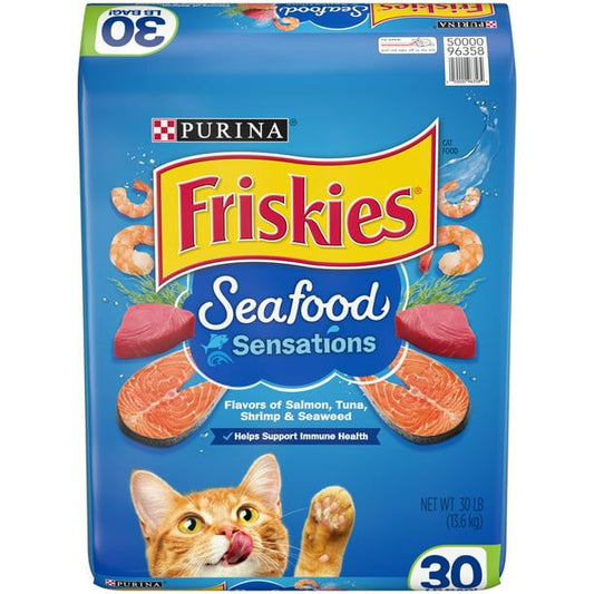 Friskies Seafood Sensations Salmon & Tuna & Shrimp Dry Cat Food, 30 lb Bag EasyOptionXY LLC