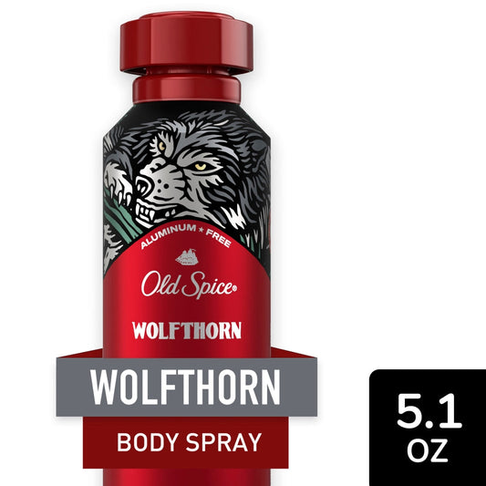 Old Spice Aluminum Free Body Spray For Men, Wolfthorn, 5.1 Oz