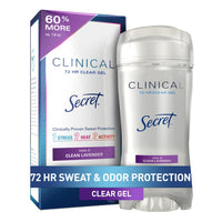 Secret Clinical Strength Clear Gel Antiperspirant Clean Lavender