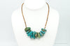 VTG Native American Turquoise Porcupine Quill Sterling Silver Thread Necklace