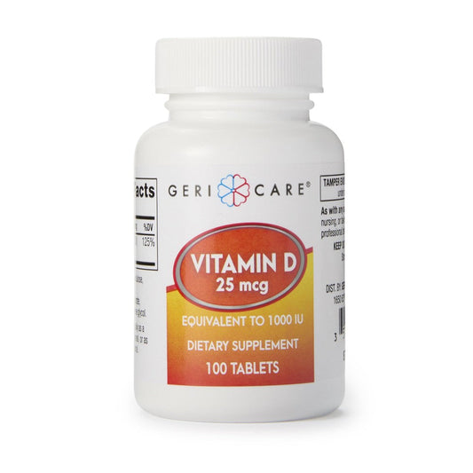 McKesson Brand Geri-Care Vitamin D Tablet 876-01-GCP 1 Bottle, 100 Per Bottle