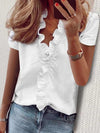 Cowgirl Chic Ruffle Top – Stylish Short Sleeved Shirt for Casual Cowgirl Style