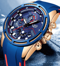 Men's Waterproof Modern Watch With Rubber Straps Multifunction Watches Unique Design Perfect Gift
