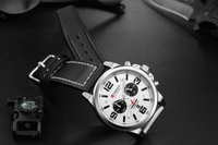 Retro  Waterproof Watch With Chronometers Steel Case And Leather Belts Unique Design Excellent Look Perfect Gift For Your Man