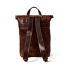 Brown Saddleback Backpack- Roll Top
