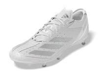 adidas Mens Adizero Electric American Football Sneaker White/Silver Metallic/White 8