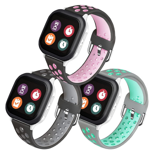 Mengudig 3 Pack Compatible with Gizmo Watch Band Replacement Gabb Watch Bands Syncup Kids Watch BandBreathable Soft Silicone Watch Bands for Kids Verizon Gizmo Watch 3 2 1