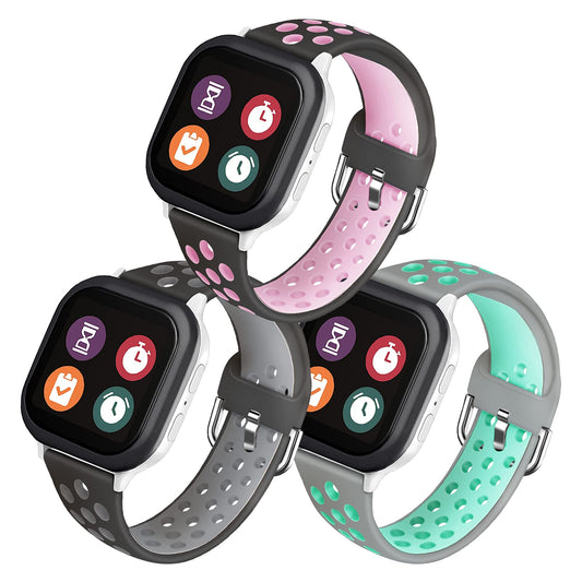 Mengudig 3 Pack Compatible with Gizmo Watch Band Replacement Gabb Watch Bands Syncup Kids Watch BandBreathable Soft Silicone Watch Bands for Kids Verizon Gizmo Watch 3 2 1