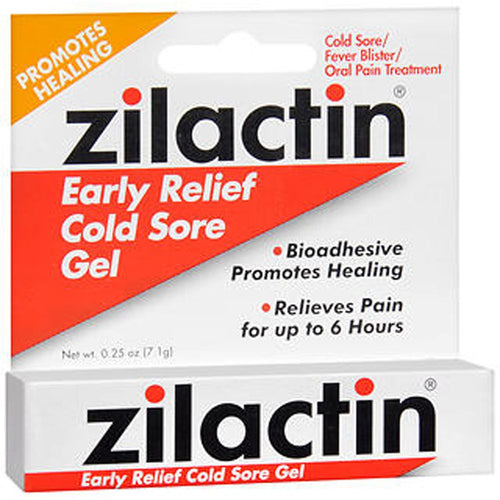 Zilactin Early Relief Cold Sore Medicated Gel, 0.25 Oz